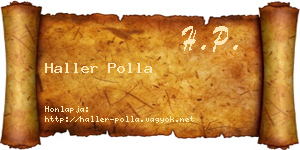 Haller Polla névjegykártya